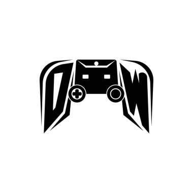 OW İlk ESport oyun logosu. Oyun konsolu biçim vektör şablonu