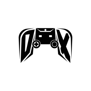 OX ESport 'un ilk oyun logosu. Oyun konsolu biçim vektör şablonu
