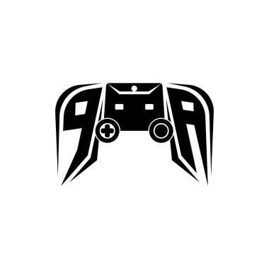 PA Başlangıç ESport oyun logosu. Oyun konsolu biçim vektör şablonu