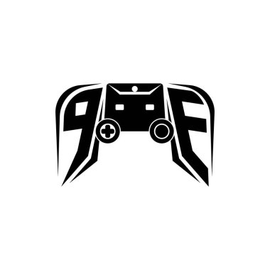 Beden Eğitimi İlk ESport oyun logosu. Oyun konsolu biçim vektör şablonu