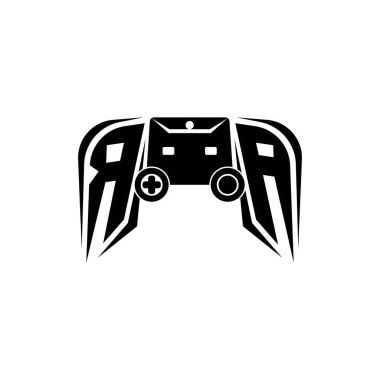 RA ESport oyun logosu. Oyun konsolu biçim vektör şablonu