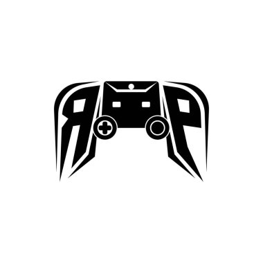 RP Başlangıç ESport oyun logosu. Oyun konsolu biçim vektör şablonu