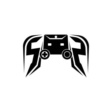 SZ İlk ESport oyun logosu. Oyun konsolu biçim vektör şablonu