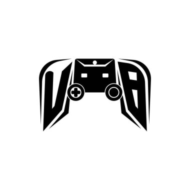 UB Başlangıç ESport oyun logosu. Oyun konsolu biçim vektör şablonu