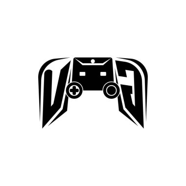UG İlk ESport oyun logosu. Oyun konsolu biçim vektör şablonu