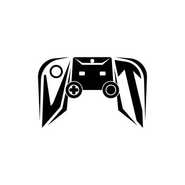 VT ilk ESport oyun logosu. Oyun konsolu biçim vektör şablonu