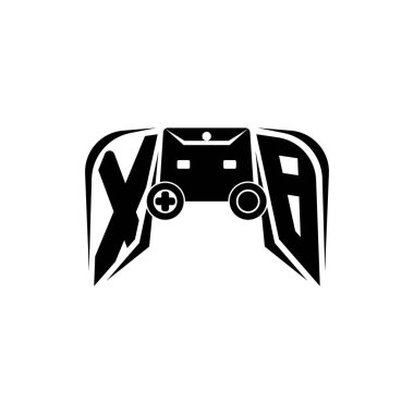 XB Başlangıç ESport oyun logosu. Oyun konsolu biçim vektör şablonu