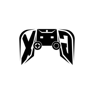 XG İlk ESport oyun logosu. Oyun konsolu biçim vektör şablonu