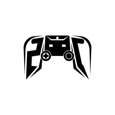 ZC İlk ESport oyun logosu. Oyun konsolu biçim vektör şablonu