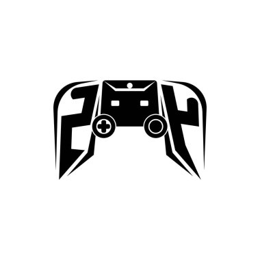ZY İlk ESport oyun logosu. Oyun konsolu biçim vektör şablonu