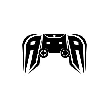 AA Başlangıç ESport oyun logosu. Oyun konsolu biçim vektör şablonu