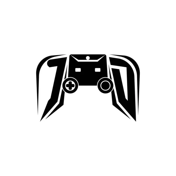 Inicial Logotipo Juego Esport Plantilla Vector Estilo Consola Juego — Vector de stock