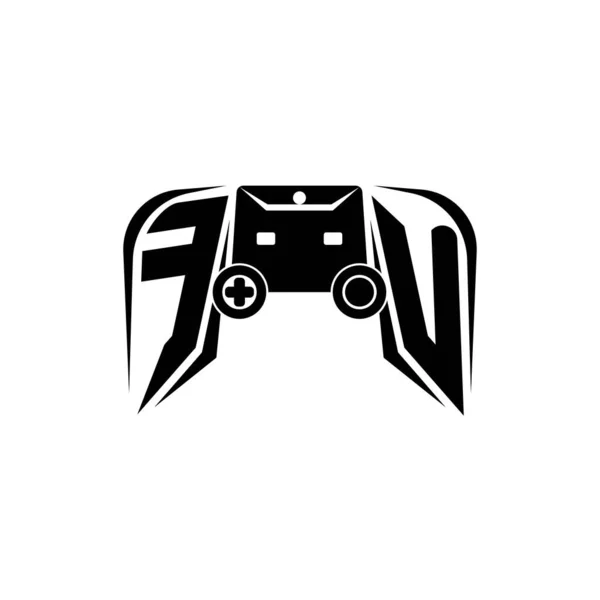 Inicial Logotipo Juego Esport Plantilla Vector Estilo Consola Juego — Vector de stock