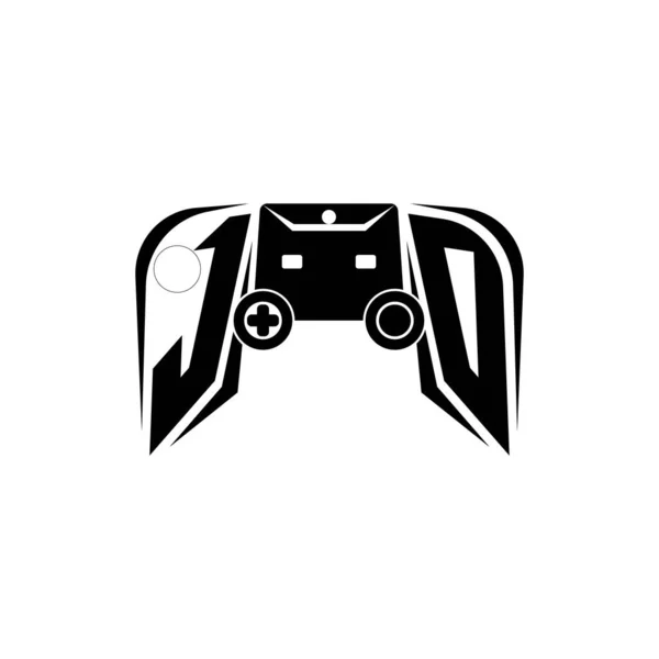 Eerste Esport Gaming Logo Spel Console Vorm Stijl Vector Template — Stockvector