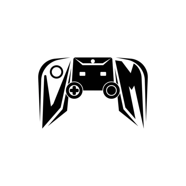Initial Esport Gaming Logo Game Console Shape Style Vector Template — Stock Vector