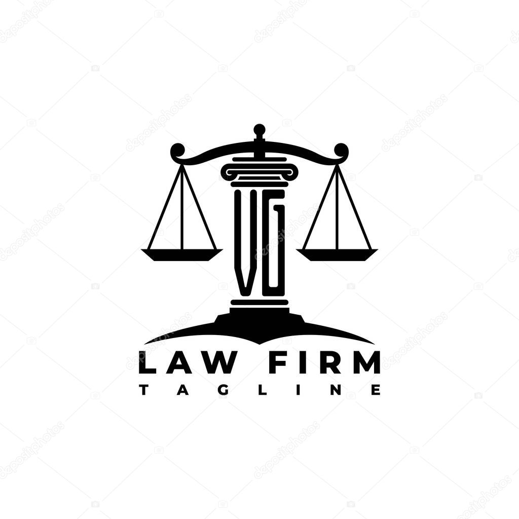VG Monogram Logo Letter Pillars Geometric shape style vector, Law Firm Company
