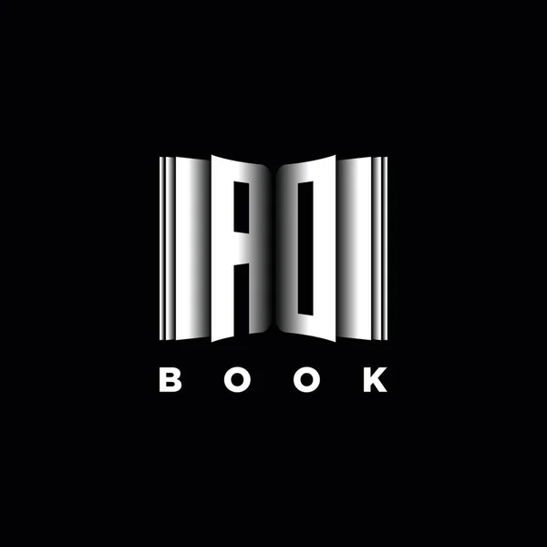 Monogram Logo Letter Book Shape Style Template Vetor Capa Livro — Vetor de Stock