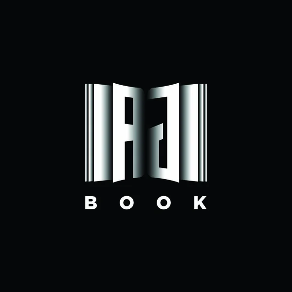 Monogram Logo Letter Book Shape Style Template Vetor Capa Livro —  Vetores de Stock