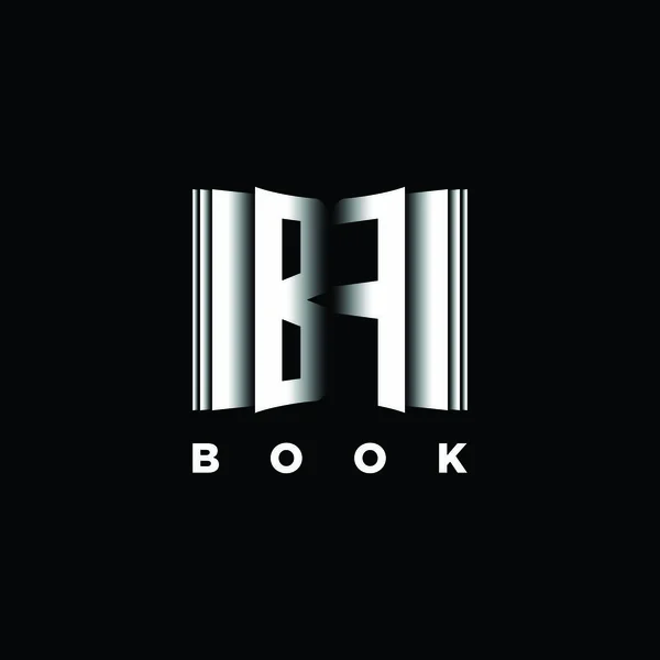 Monogram Logo Letter Book Shape Style Template Vector Cover Book — 스톡 벡터