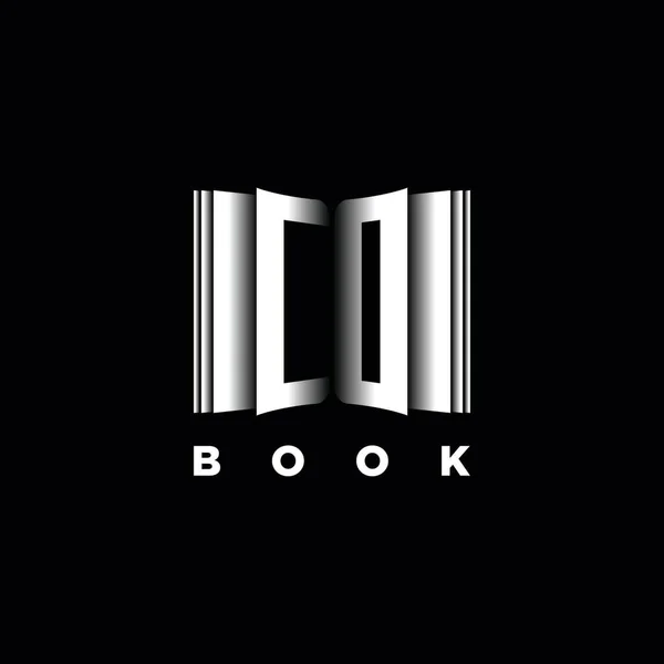 Monogram Logo Letter Book Shape Style Template Vetor Capa Livro —  Vetores de Stock