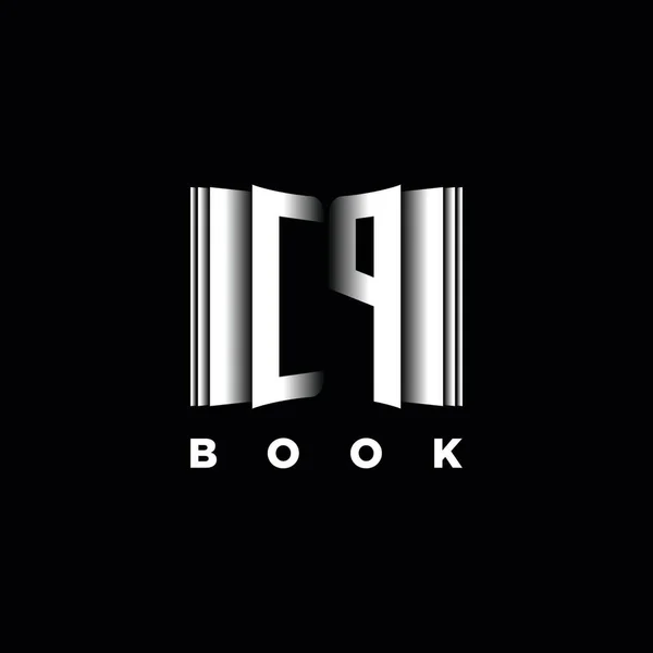 Monogram Logo Letter Book Shape Style Template Vetor Capa Livro —  Vetores de Stock