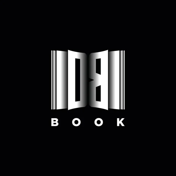 Monogram Logo Letter Book Shape Style Template Vetor Capa Livro — Vetor de Stock