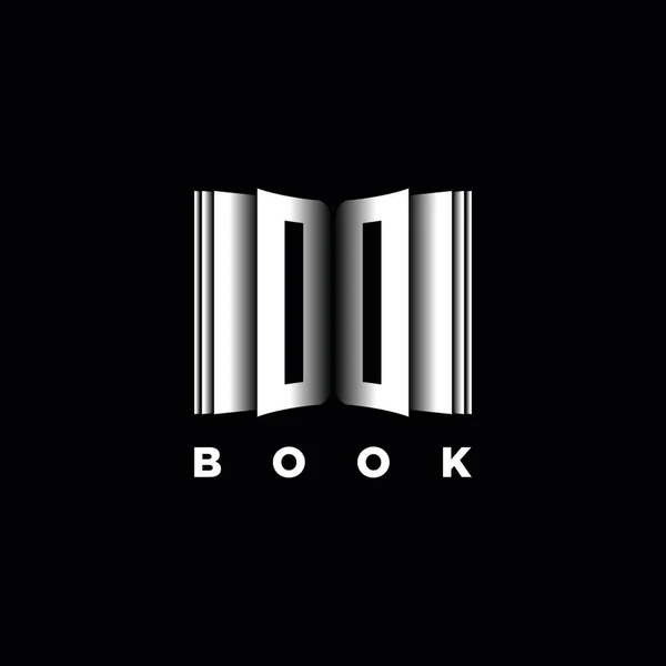 Monogram Logo Letter Book Shape Style Template Vetor Capa Livro — Vetor de Stock