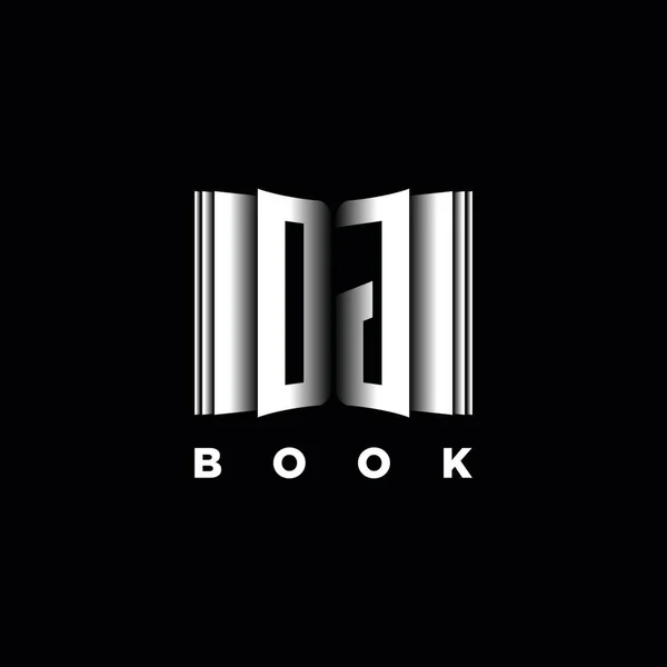 Monogram Logo Letter Book Shape Style Template Vetor Capa Livro —  Vetores de Stock