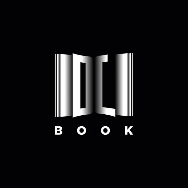 Monogram Logo Letter Book Shape Style Template Vetor Capa Livro — Vetor de Stock