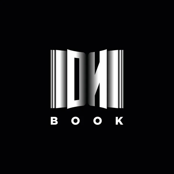 Monogram Logo Letter Book Shape Style Template Vetor Capa Livro — Vetor de Stock