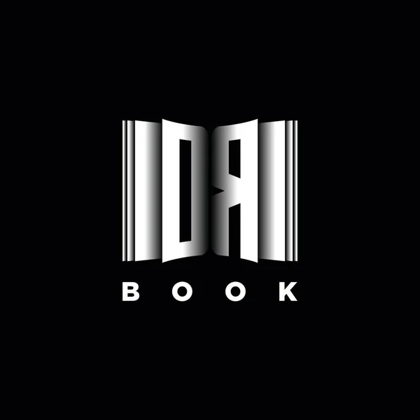 Monogram Logo Letter Book Shape Style Template Vector Cover Book — 스톡 벡터