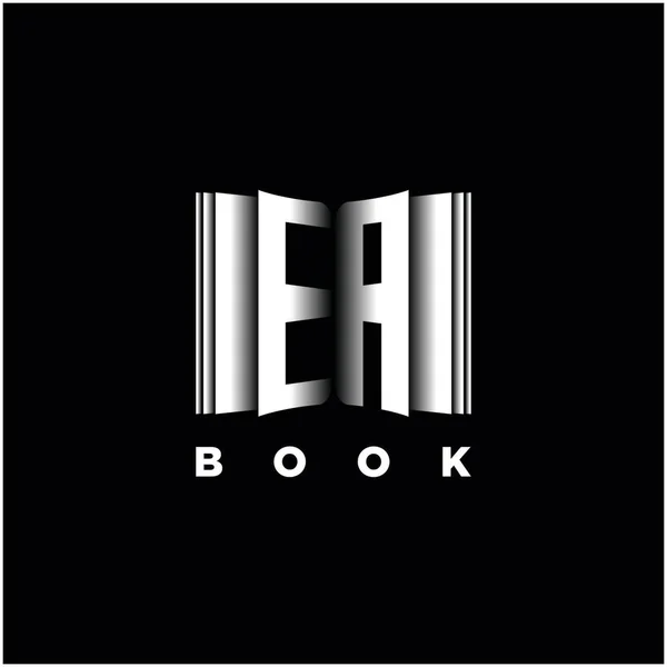 Monogram Logo Letter Book Shape Style Template Vector Cover Book — Stock Vector