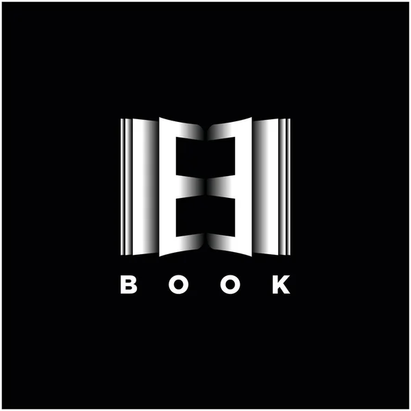 Monogram Logo Letter Book Shape Template Vector Cover Book Stationery — стоковый вектор