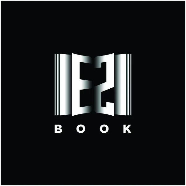 Monogram Logo Letter Book Shape Style Template Vector Cover Book — 스톡 벡터