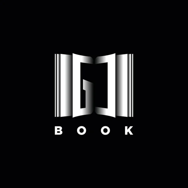 Monogram Logo Letter Book Shape Style Template Vetor Capa Livro — Vetor de Stock