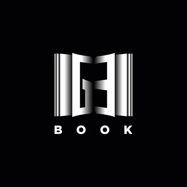 Monogram Logo List Book Kształt Szablon Wektor Książka Okładki Ikona — Wektor stockowy