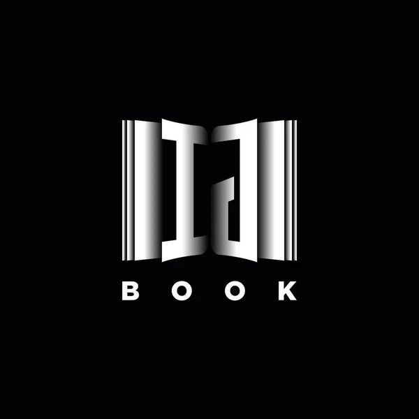 Monogram Logo Letter Book Shape Style Template Vector Cover Book — Stockvektor