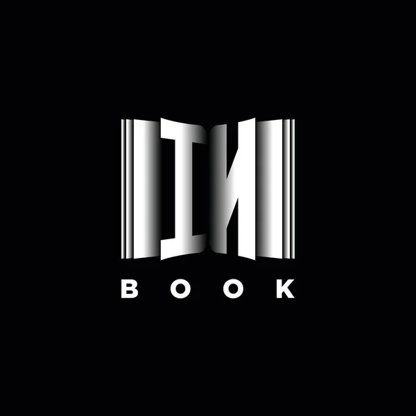 Monogram Logo Letter Book Shape Style Template Vector Cover Book — 스톡 벡터
