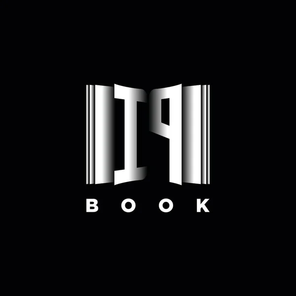 Monogram Logo Letter Book Shape Style Sjabloon Vector Omslag Boek — Stockvector