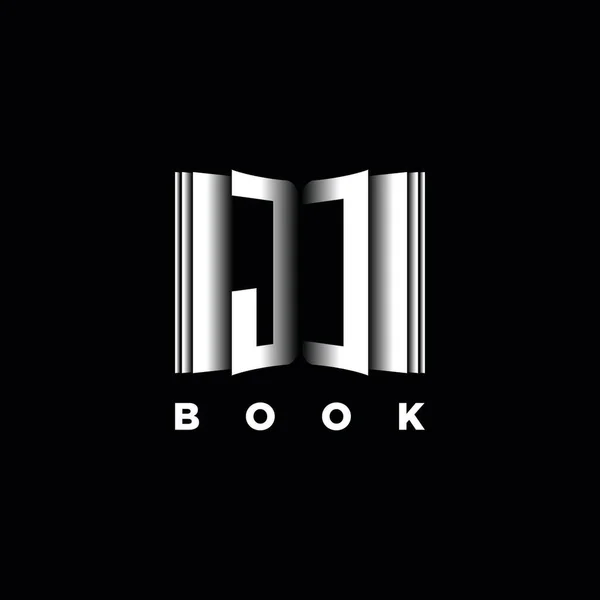 Monogram Logo Letter Book Shape Style Πρότυπο Διάνυσμα Βιβλίο Εξωφύλλου — Διανυσματικό Αρχείο