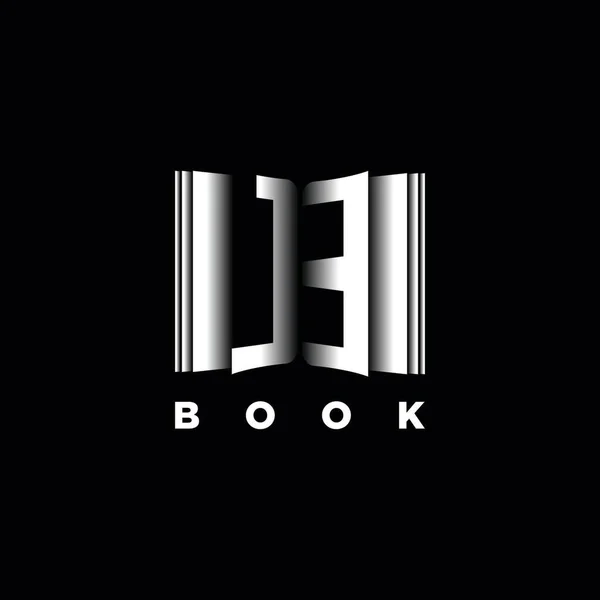 Monogram Logo Letter Book Shape Style Template Vetor Capa Livro — Vetor de Stock