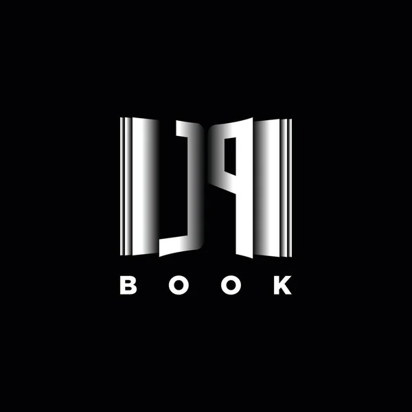 Monogram Logo Letter Book Shape Style Template Vetor Capa Livro —  Vetores de Stock