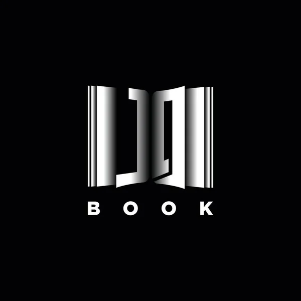 Monogram Logo Letter Book Shape Style Template Vector Βιβλίο Εξωφύλλου — Διανυσματικό Αρχείο