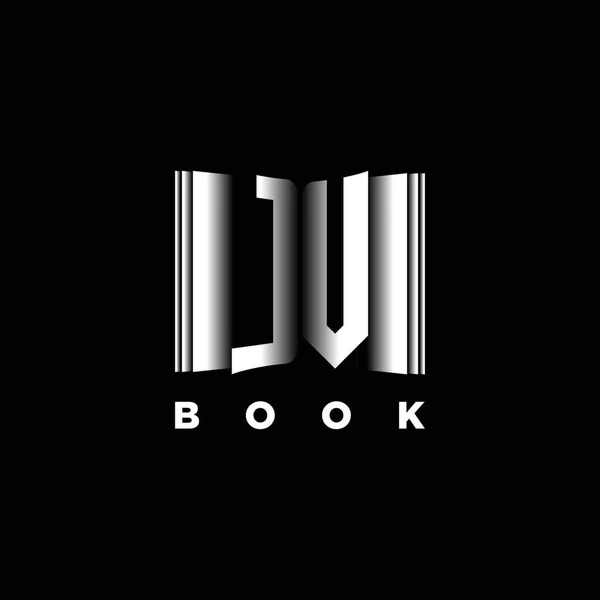 Monogram Logo Letter Book Shape Style Template Vector Βιβλίο Εξωφύλλου — Διανυσματικό Αρχείο