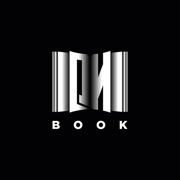 Monogramm Logo Letter Book Shape Style Template Vector Cover Book — Stockvektor