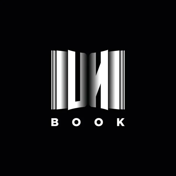 Monogramma Logo Lettera Forma Libro Stile Modello Vettore Copertina Libro — Vettoriale Stock
