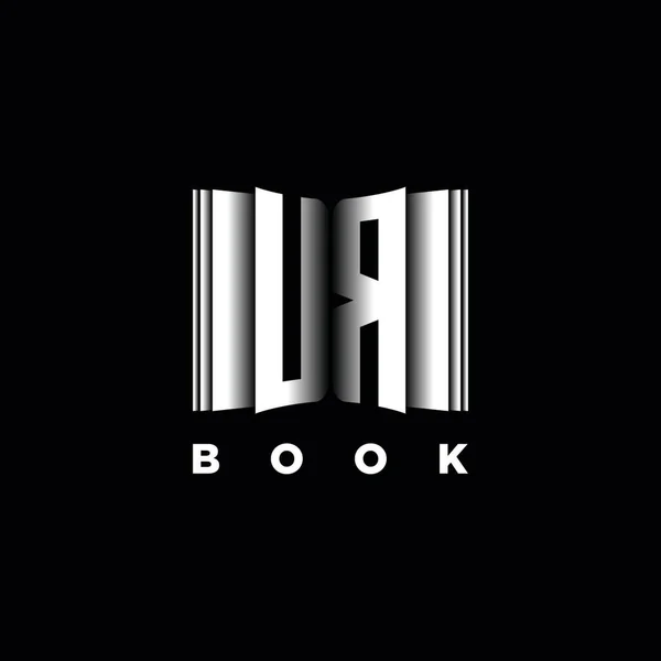Monogram Logo Letter Book Shape Style Template Vetor Capa Livro —  Vetores de Stock