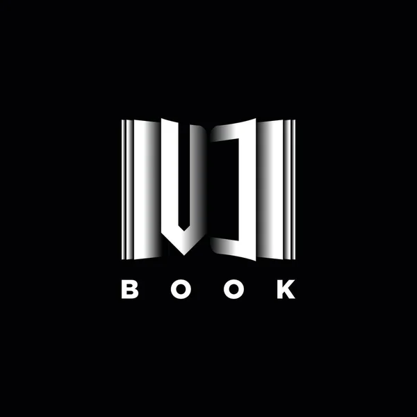Monogram Logo Letter Book Shape Template Vector Cover Book Stationery — стоковый вектор