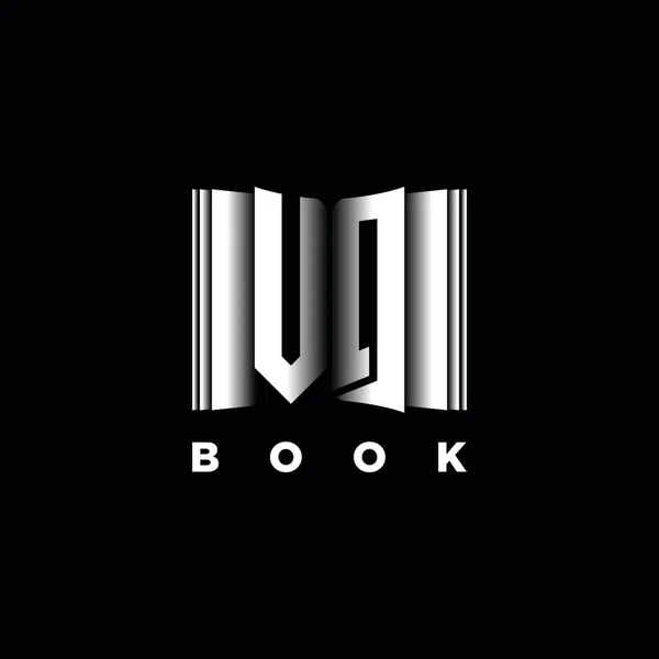 Monogramm Logo Letter Book Shape Style Template Vektor Cover Book — Stockvektor