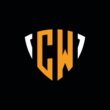 Siyah arkaplanda beyaz turuncu desenli CW logosu